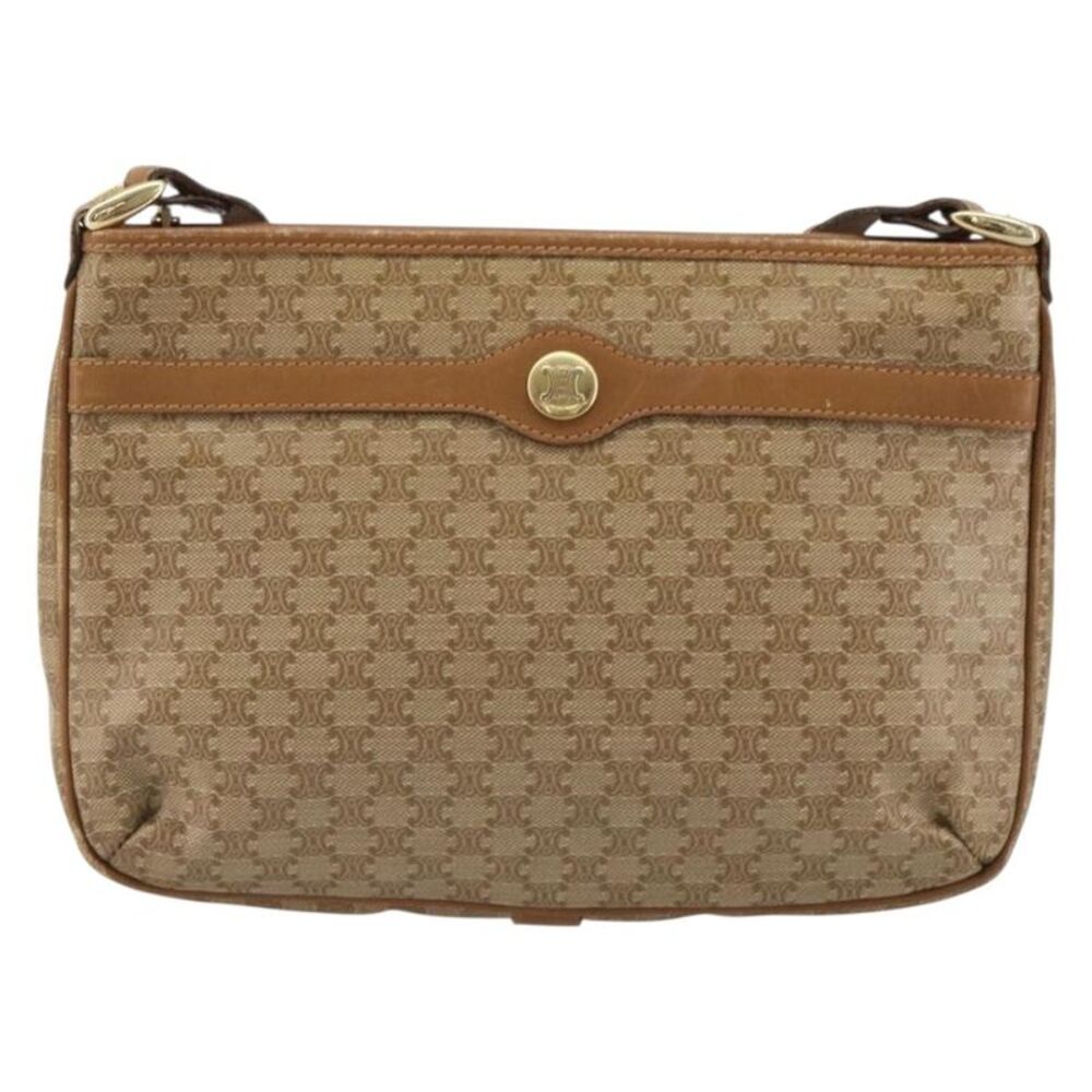 Celine Vintage Macadam Canvas Beige Pvc Shoulder Bag Bag